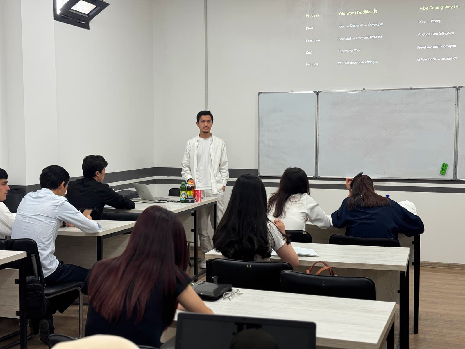 Mentor addressing the class
