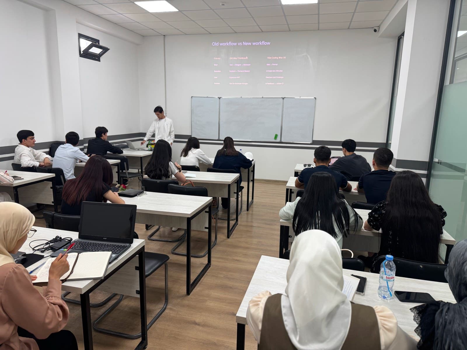 Students seated in the lecture hall