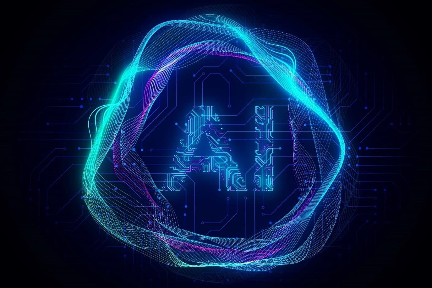Neural network visualisation with an AI monogram